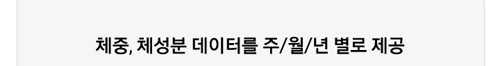 체중, 체성분 데이터를 주/월/년 별로 제공